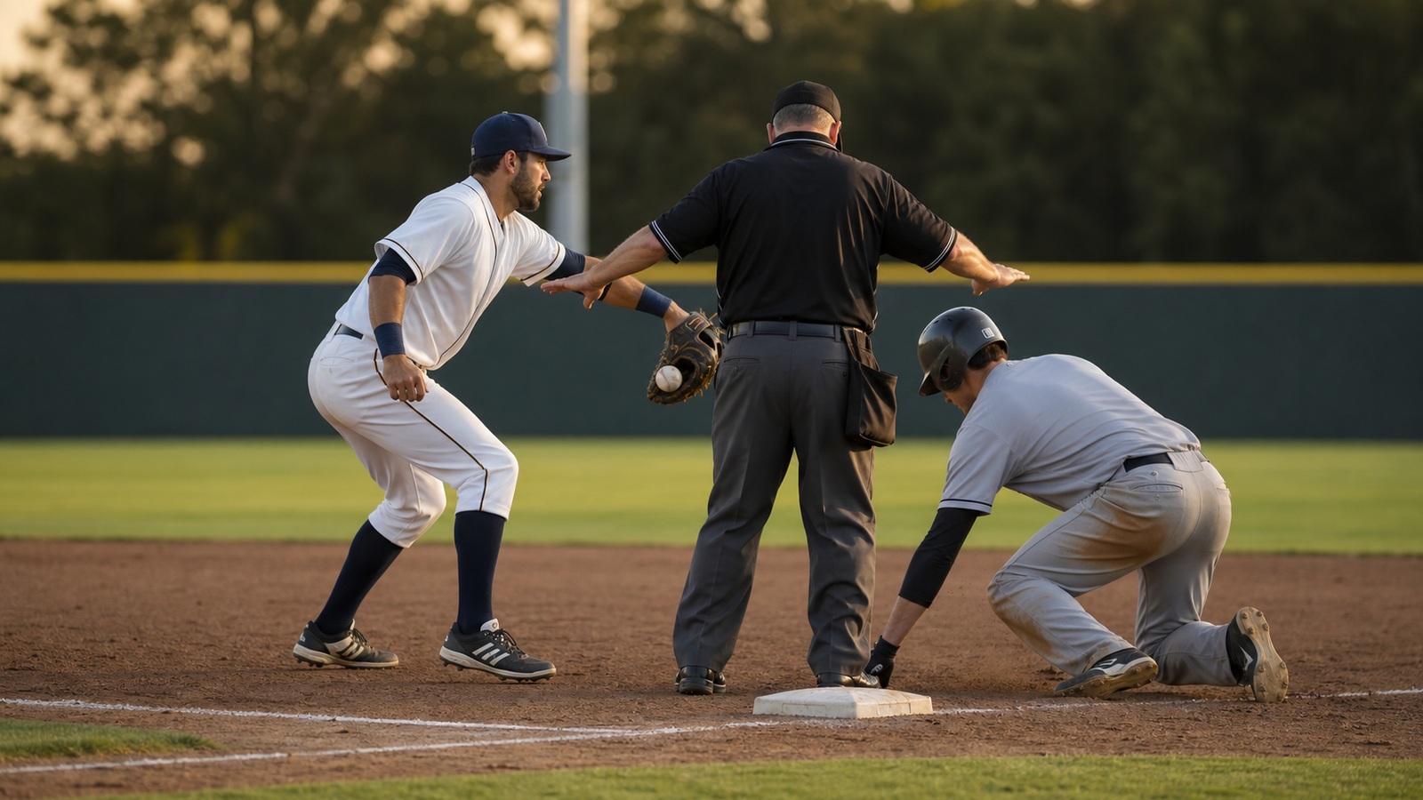 Ultra photorealistic baseball rules scene for Official Baseball Rules Every Player Must Know