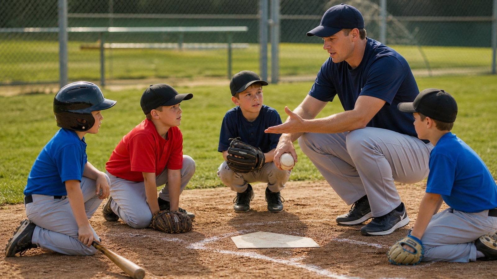 Ultra photorealistic baseball rules scene for Baseball Rules for Kids: Easy-to-Understand Guide
