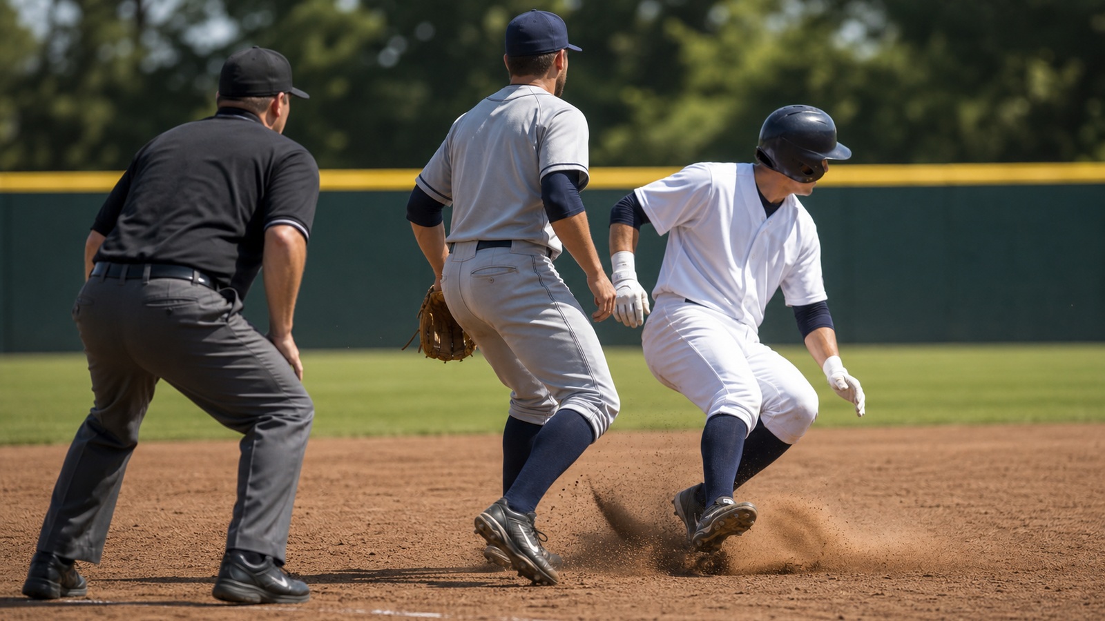 Ultra photorealistic baseball rules scene for Obstruction vs Interference in Baseball: Key Differences