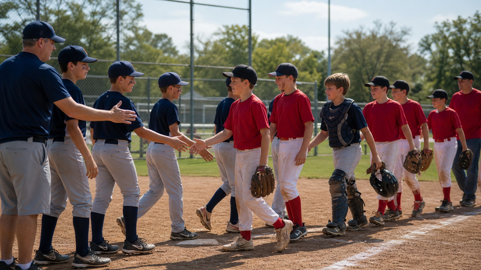 Ultra photorealistic baseball rules scene for Mercy Rule in Baseball: When Games End Early