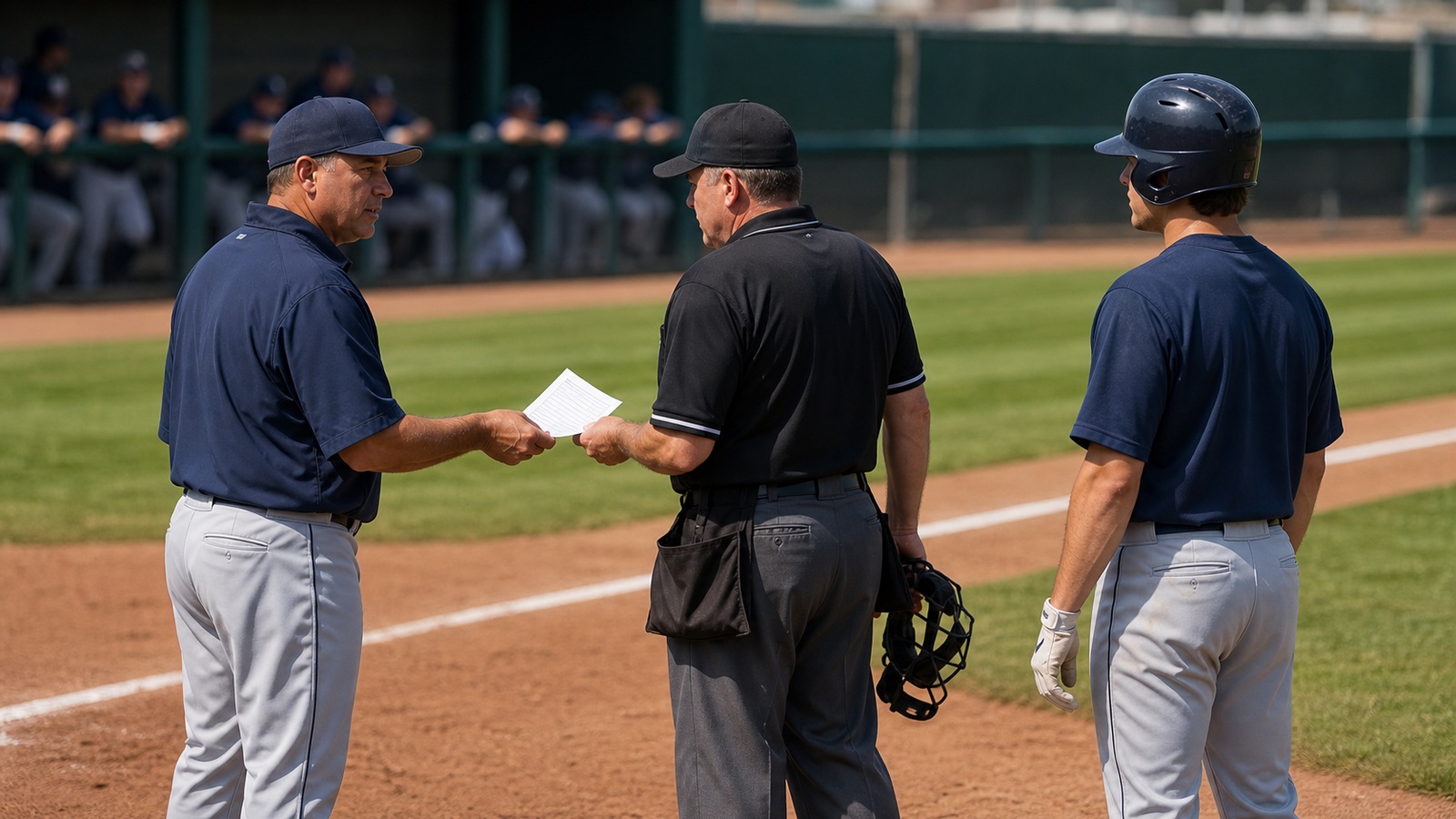 Ultra photorealistic baseball rules scene for How Substitutions Work in Baseball Games